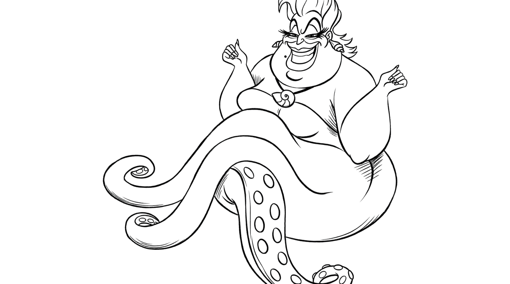 Ariel e Úrsula para colorir