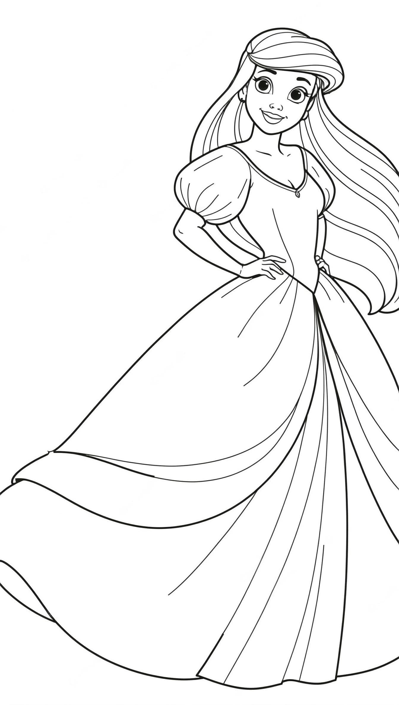 Princesa Ariel para colorir