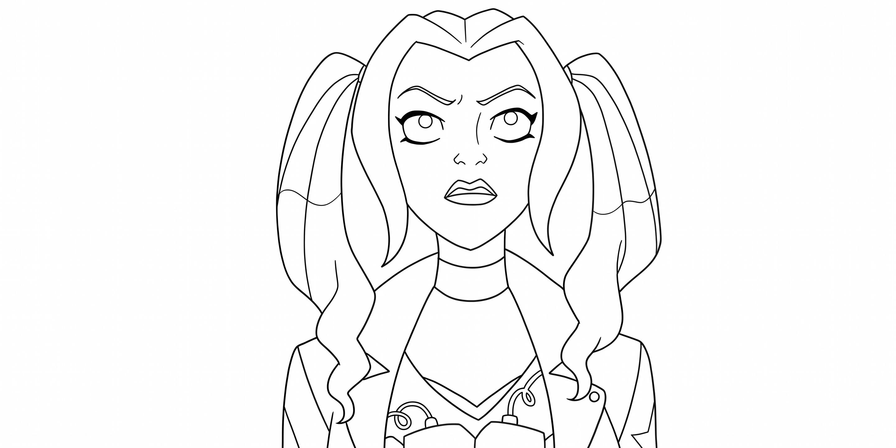 Arlequina para colorir