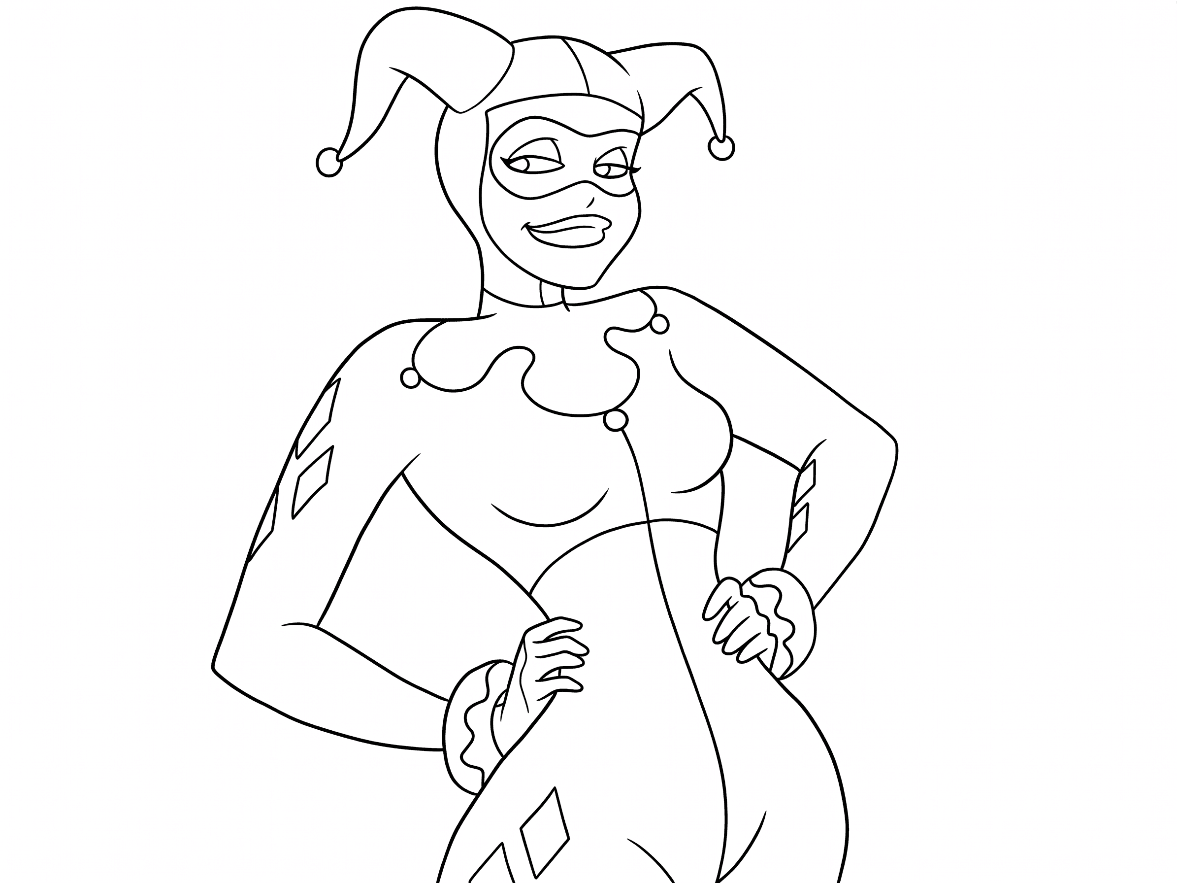 Arlequina quadrinhos para colorir