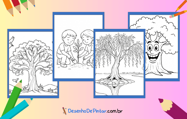 Desenhos de Árvore para colorir
