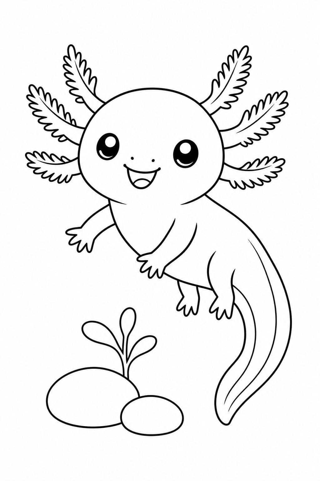 Axolote bebê para colorir