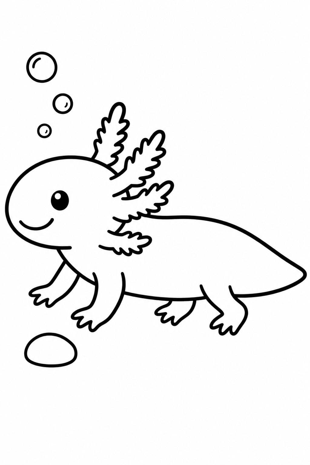 Axolote simples para colorir