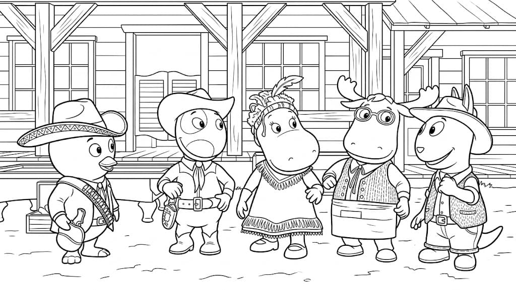 Backyardigans de cowboy para colorir