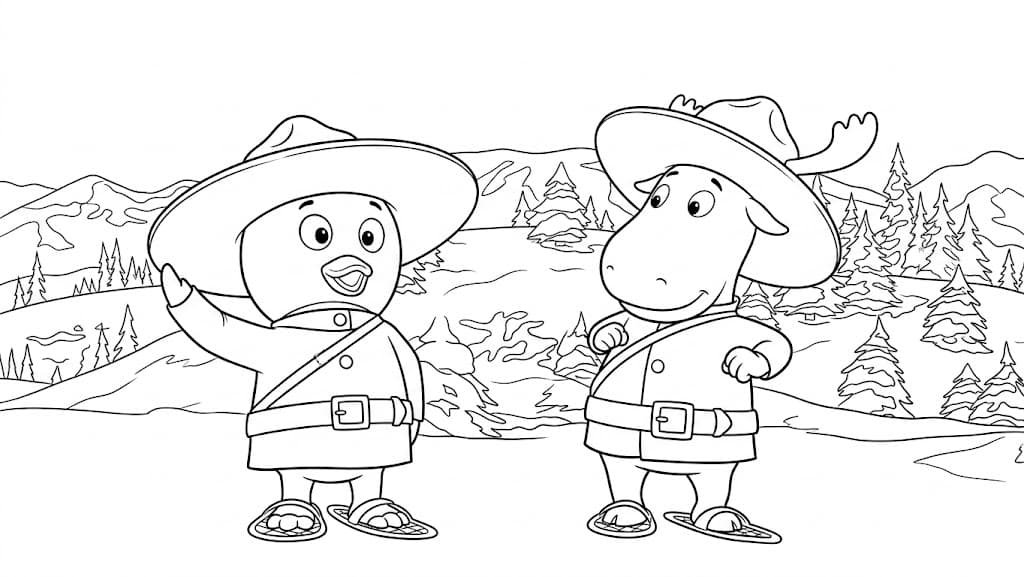 Backyardigans na neve para colorir