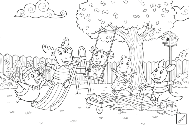 Backyardigans no parque para colorir
