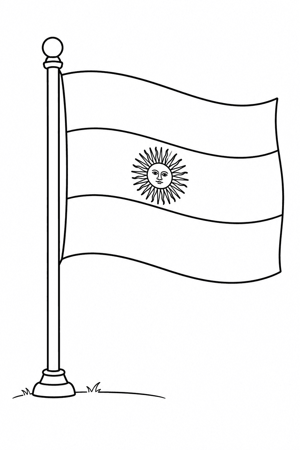 Bandeira da Argentina para colorir