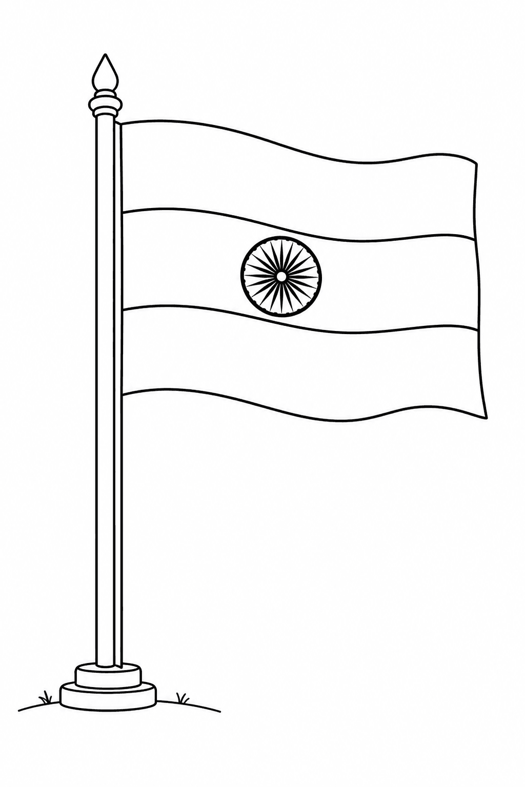 Bandeira da Índia para colorir
