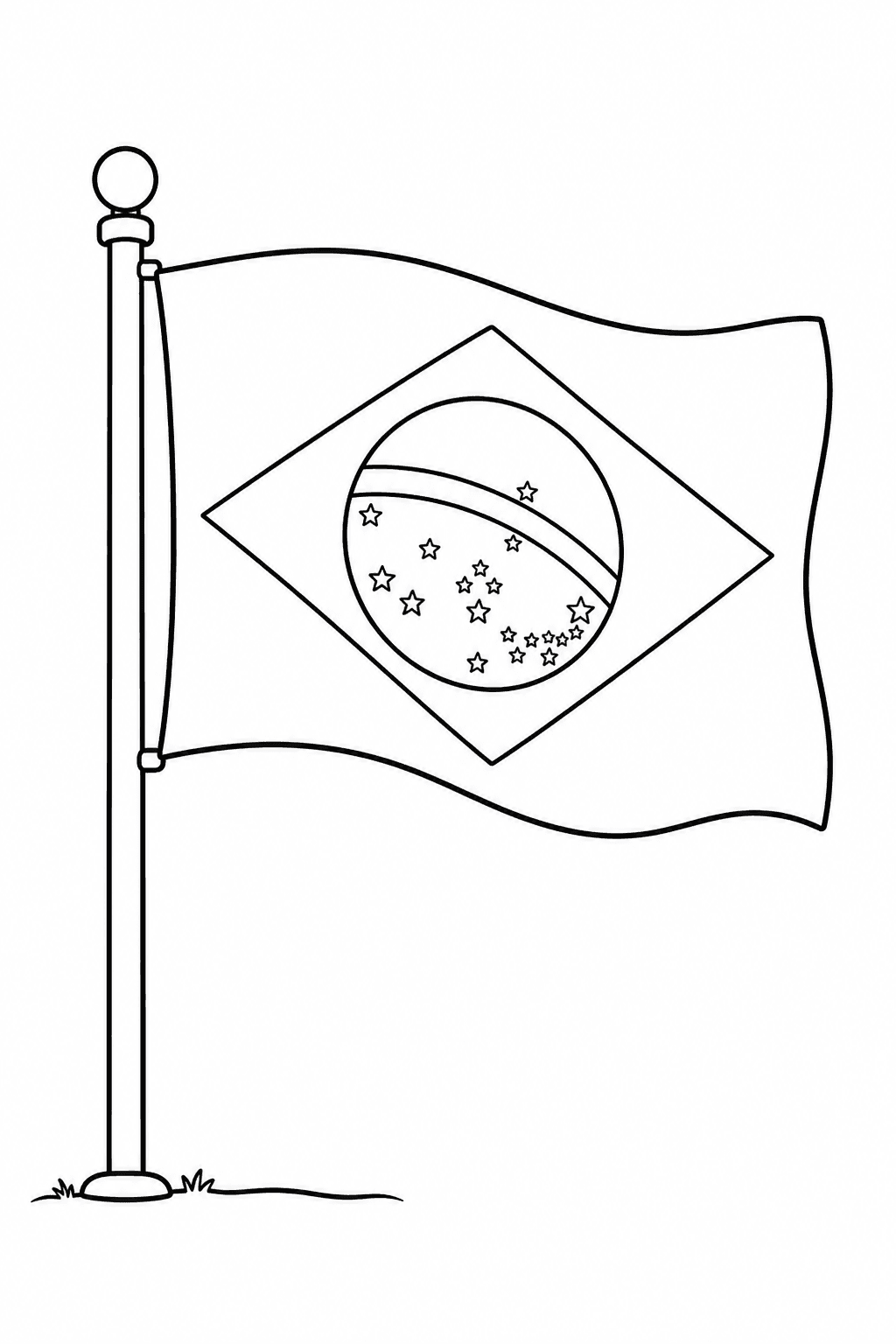 Bandeira do Brasil para colorir