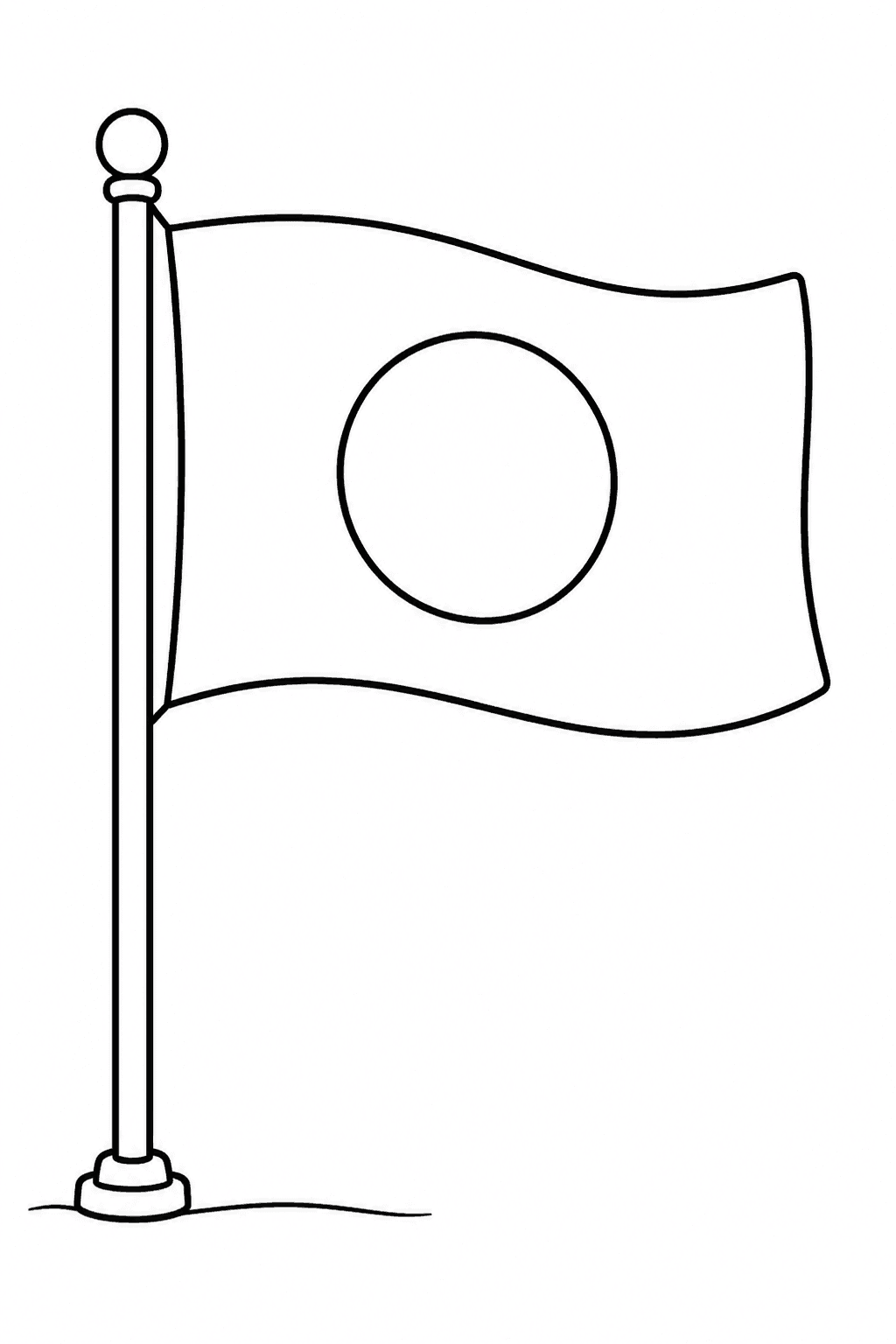 Bandeira do Japão para colorir