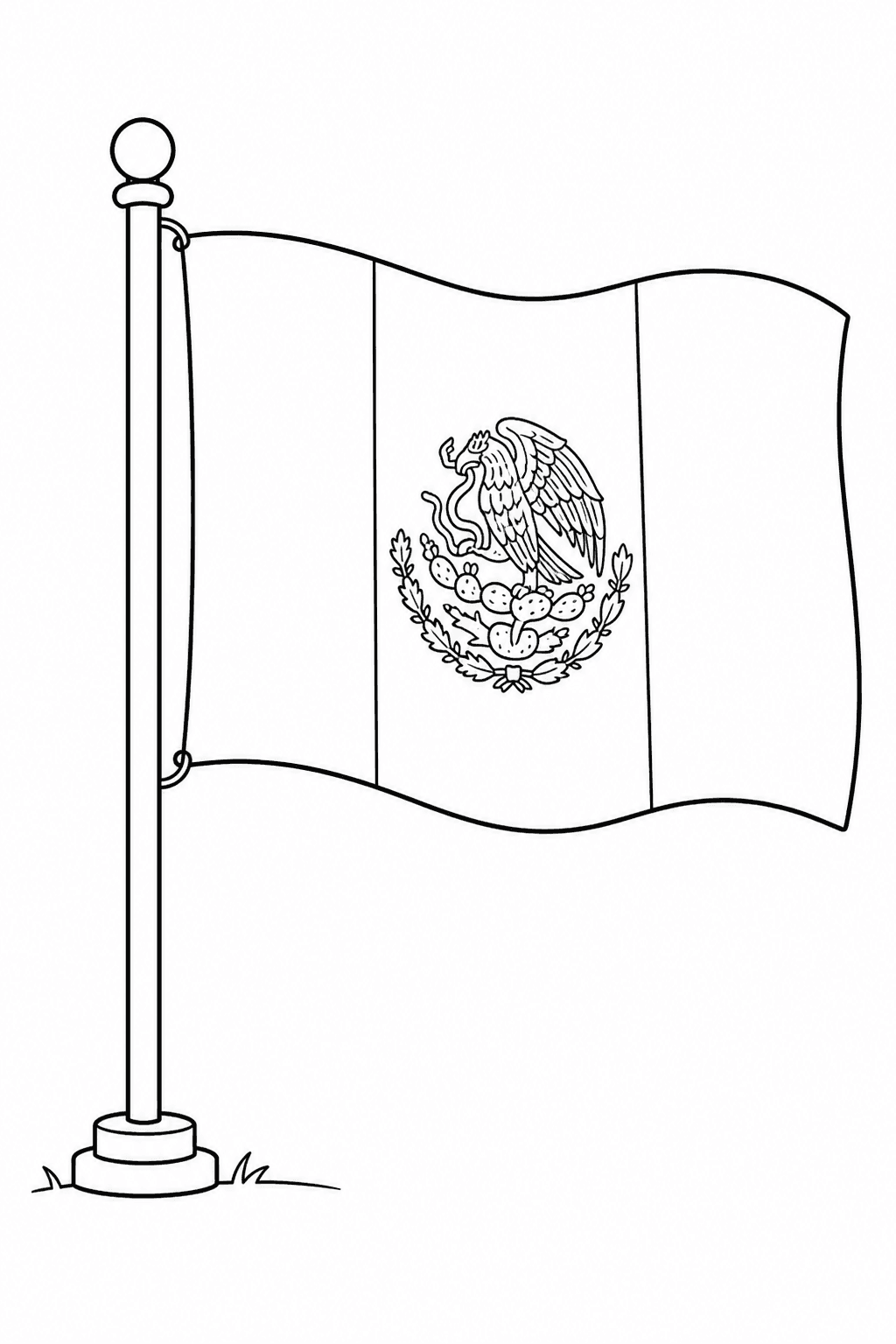 Bandeira do México para colorir