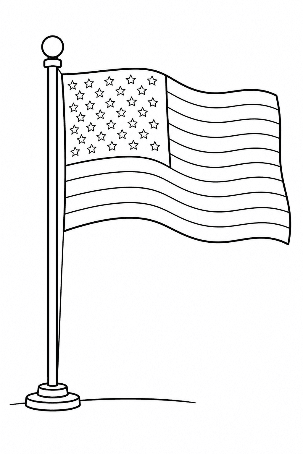 Bandeira dos Estados Unidos para colorir