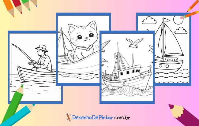 Desenhos de Barco para colorir