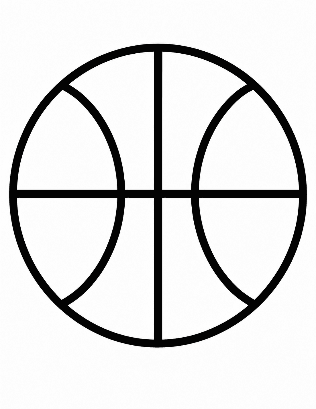 Bola de basquete simples para colorir