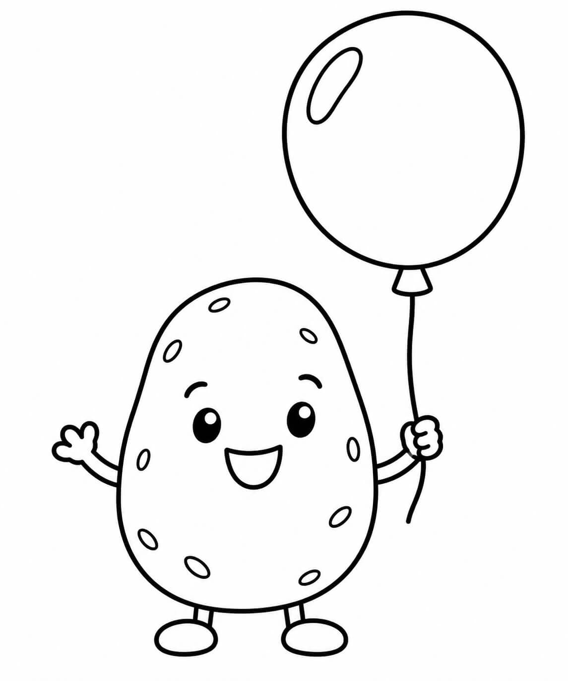 Batata com balão para colorir