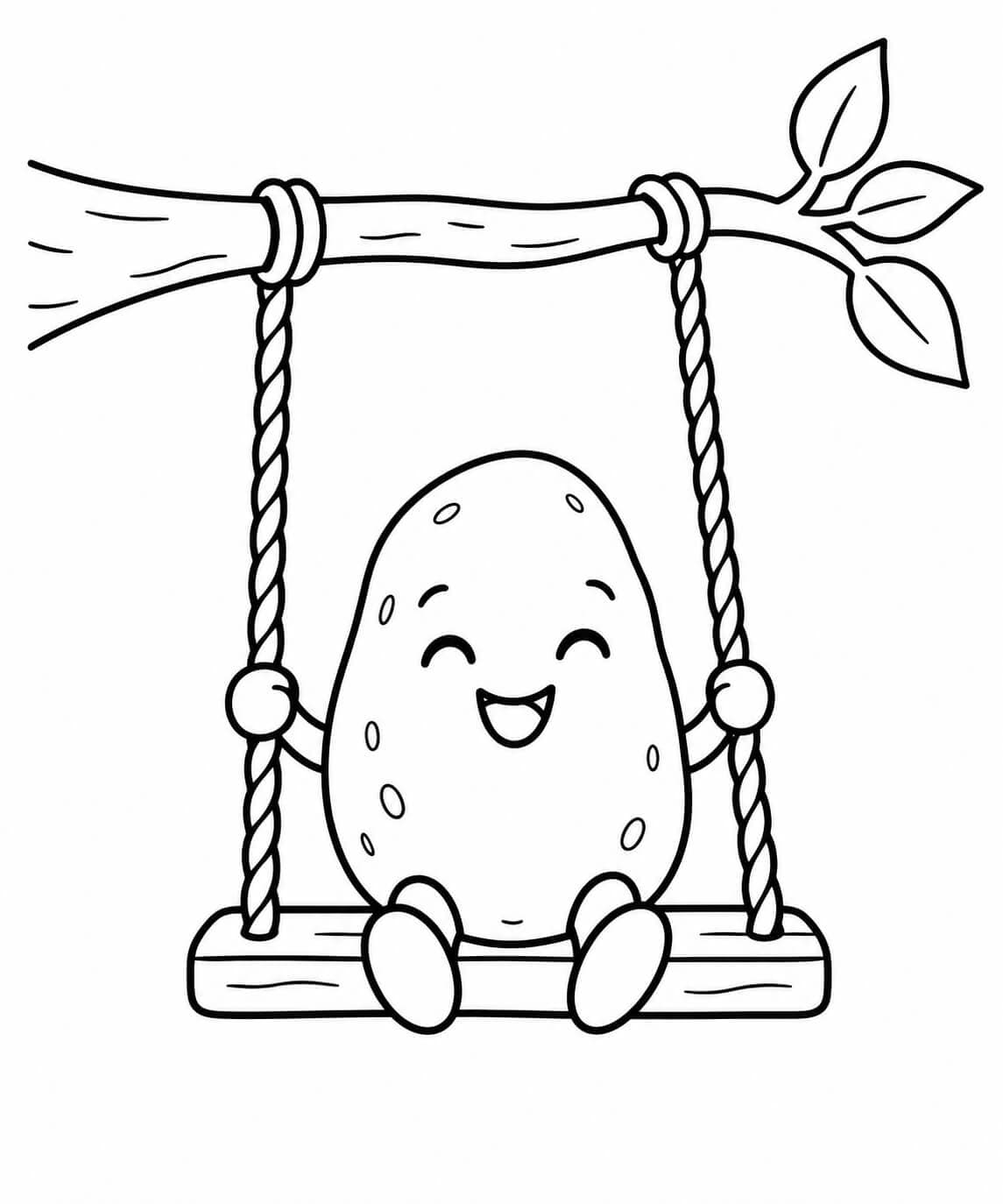 Batata no balanço para colorir