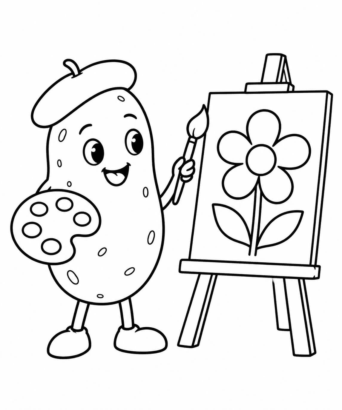 Batata pintora para colorir