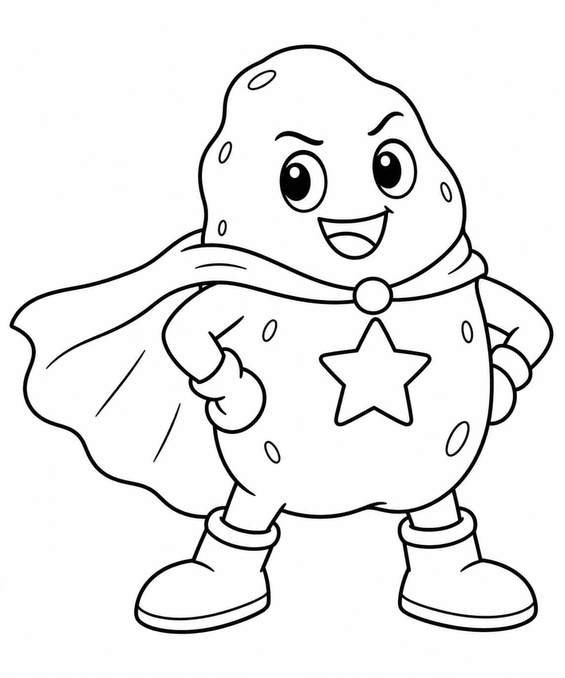 Batata super-heroína para colorir