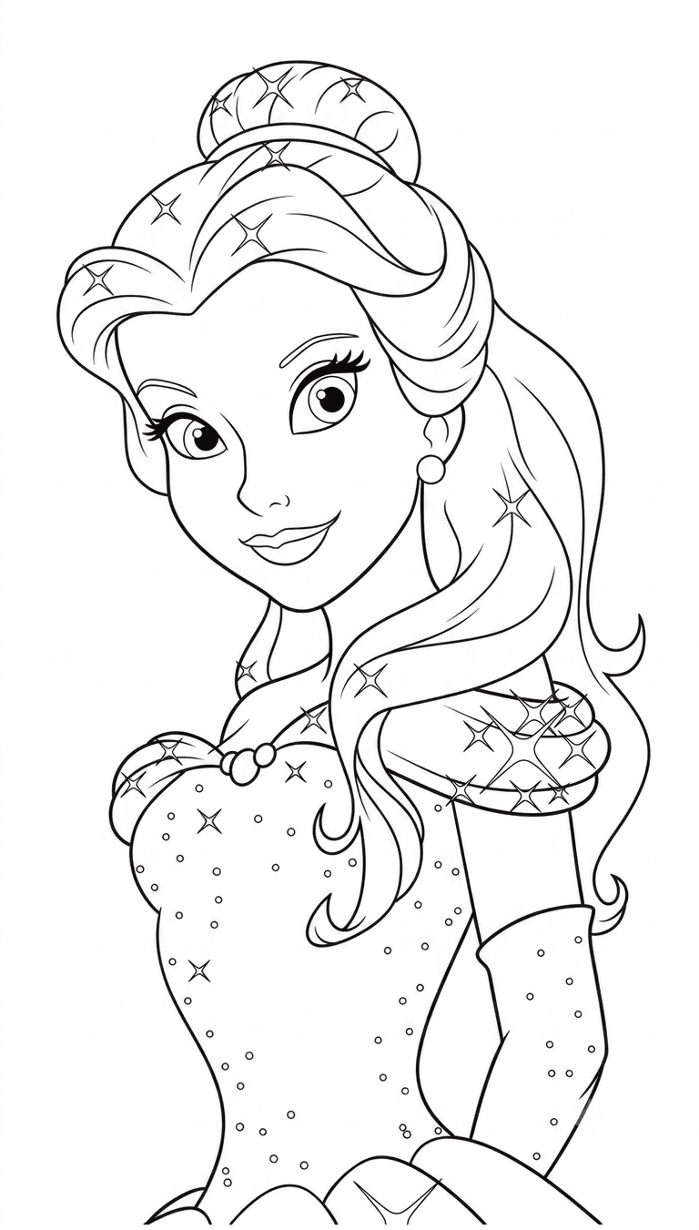 Princesa Bela para colorir