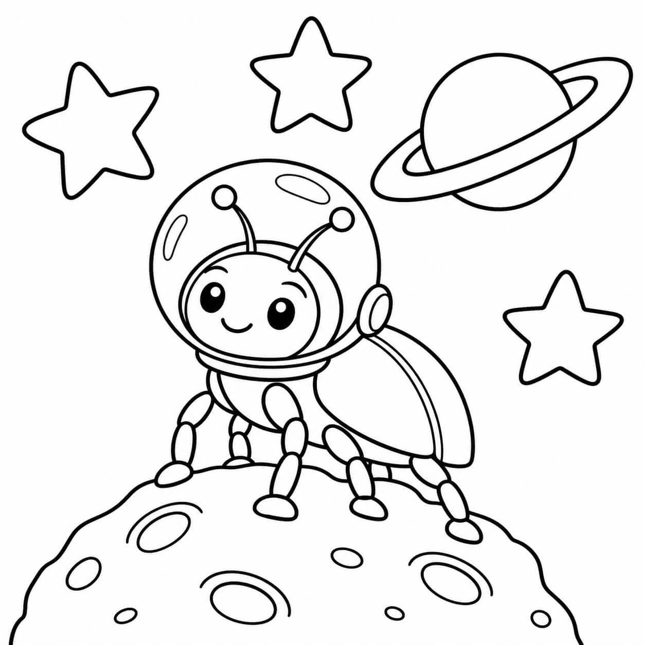Besouro astronauta para colorir