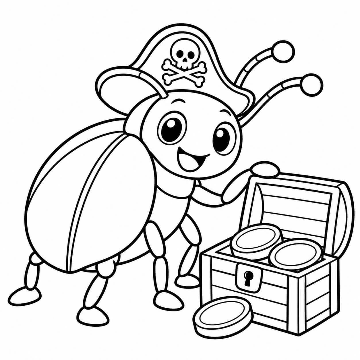 Besouro pirata para colorir