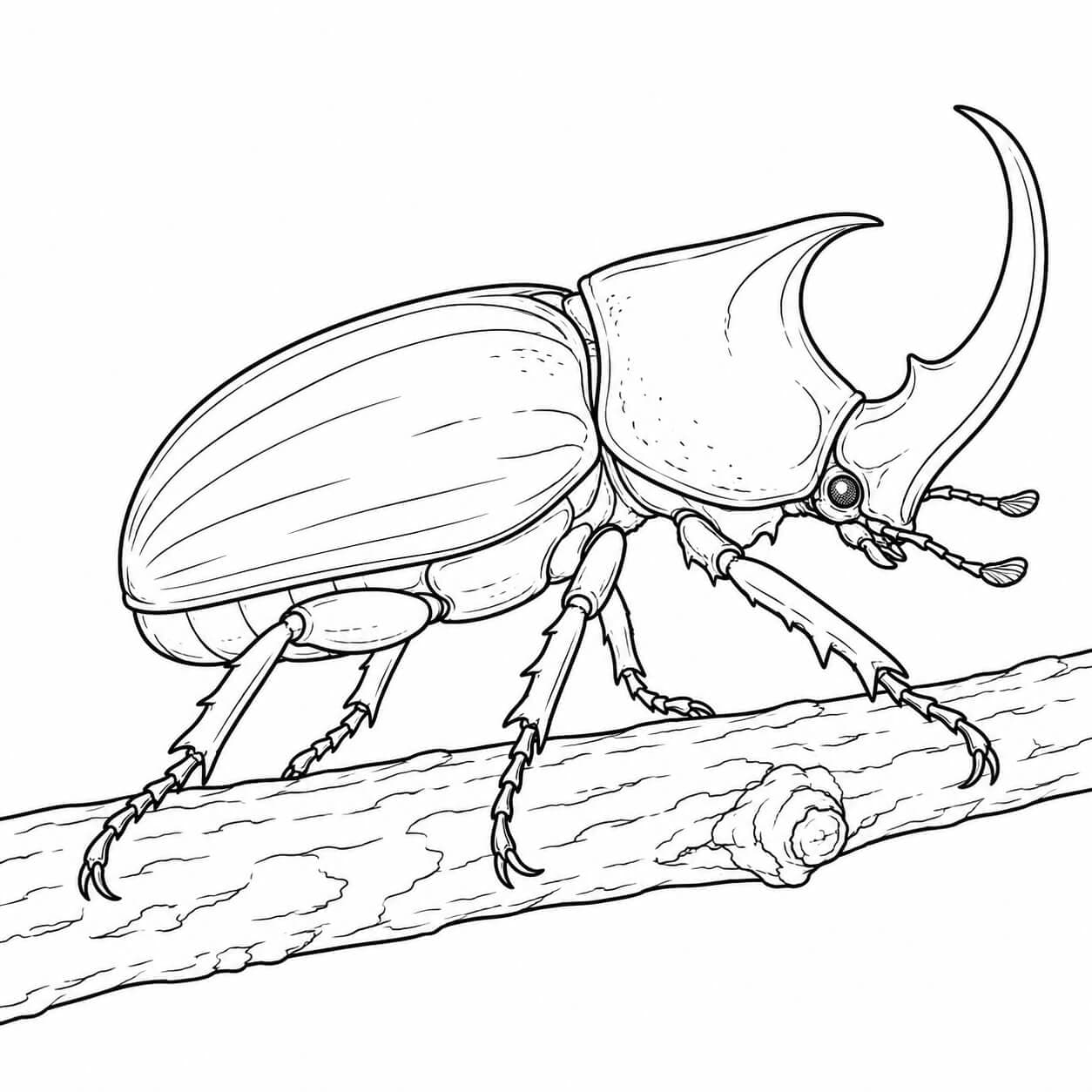 Besouro-rinoceronte para colorir