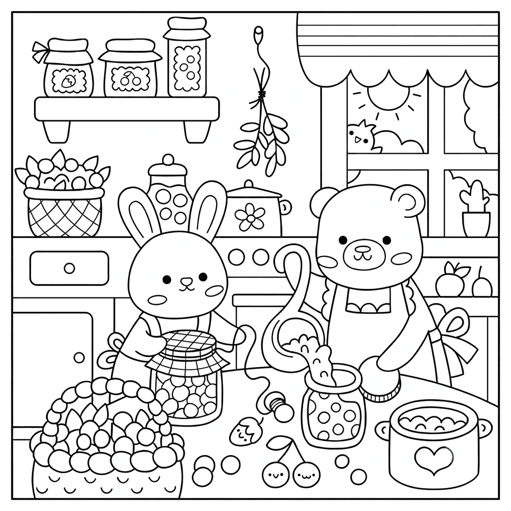 Bobbie Goods na cozinha para colorir