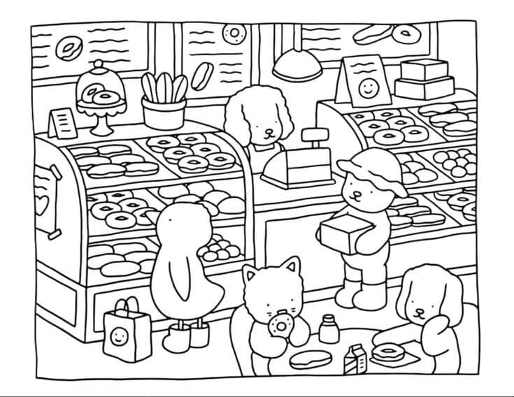 Bobbie Goods no mercado para colorir