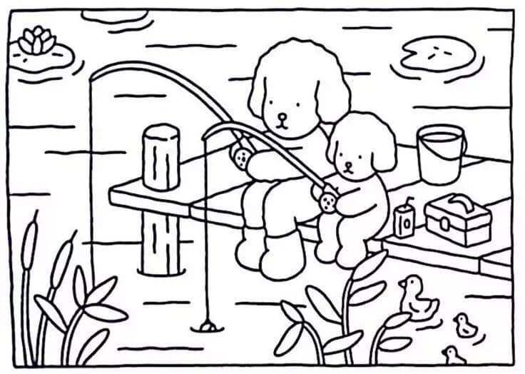 Bobbie Goods pescando para colorir