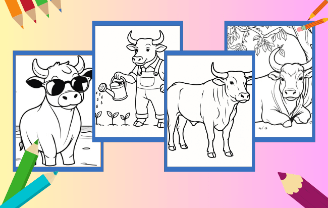 Desenhos de Boi para colorir