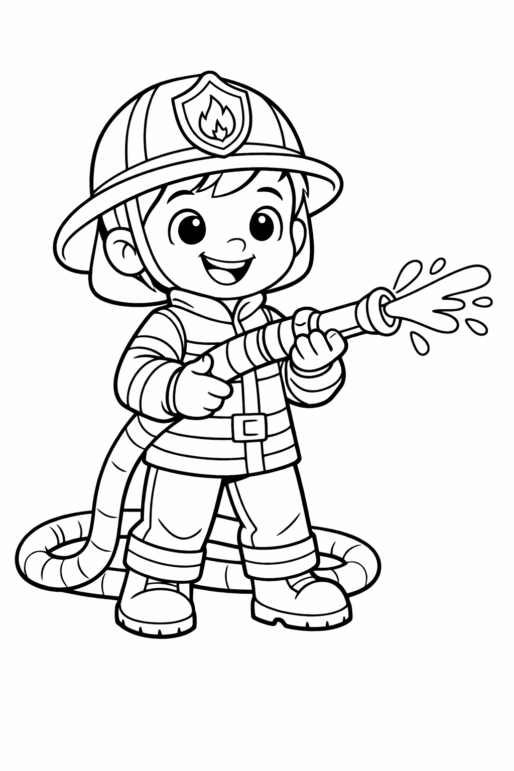 Bombeiro infantil para colorir