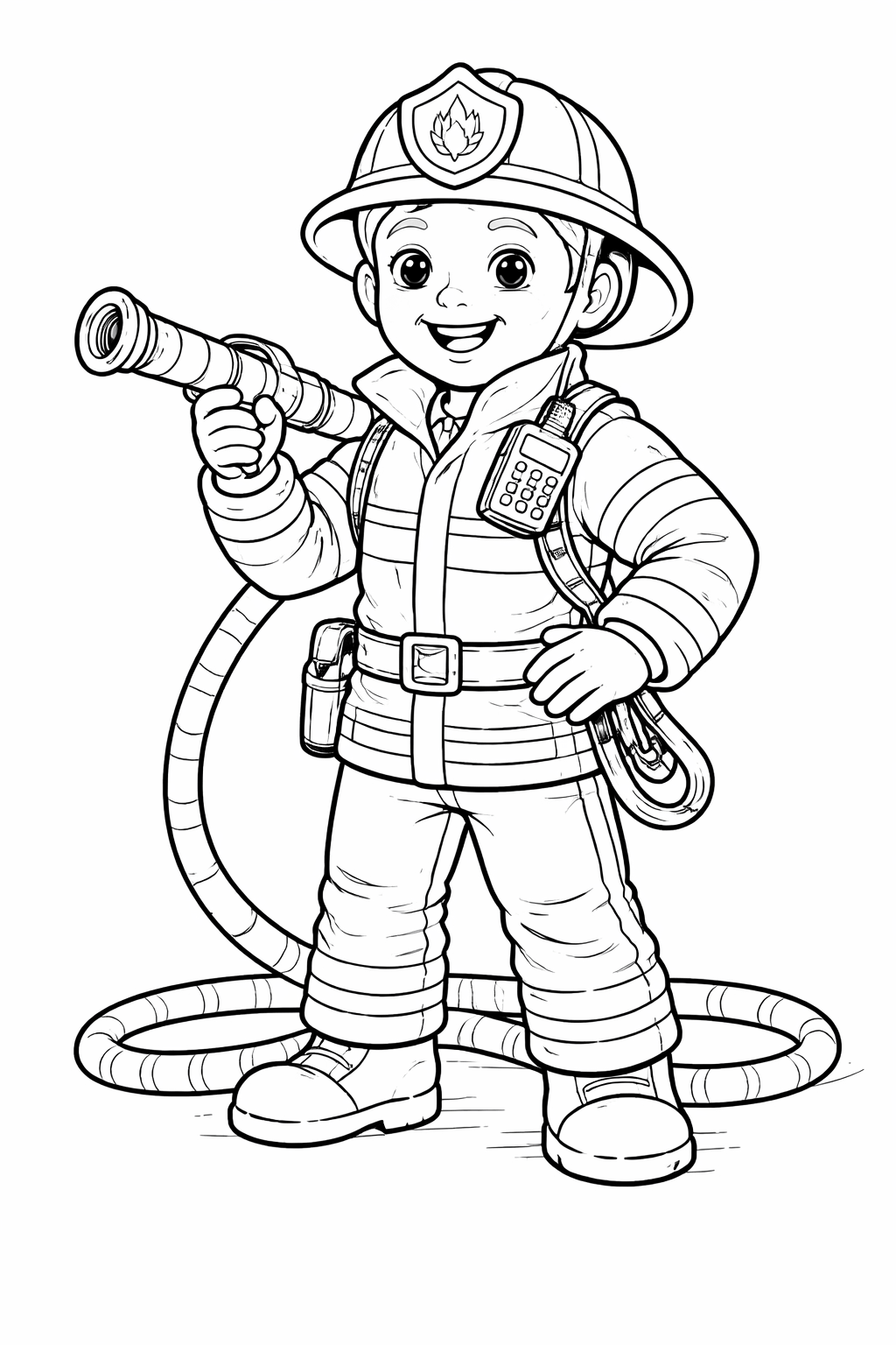 Bombeiro para colorir