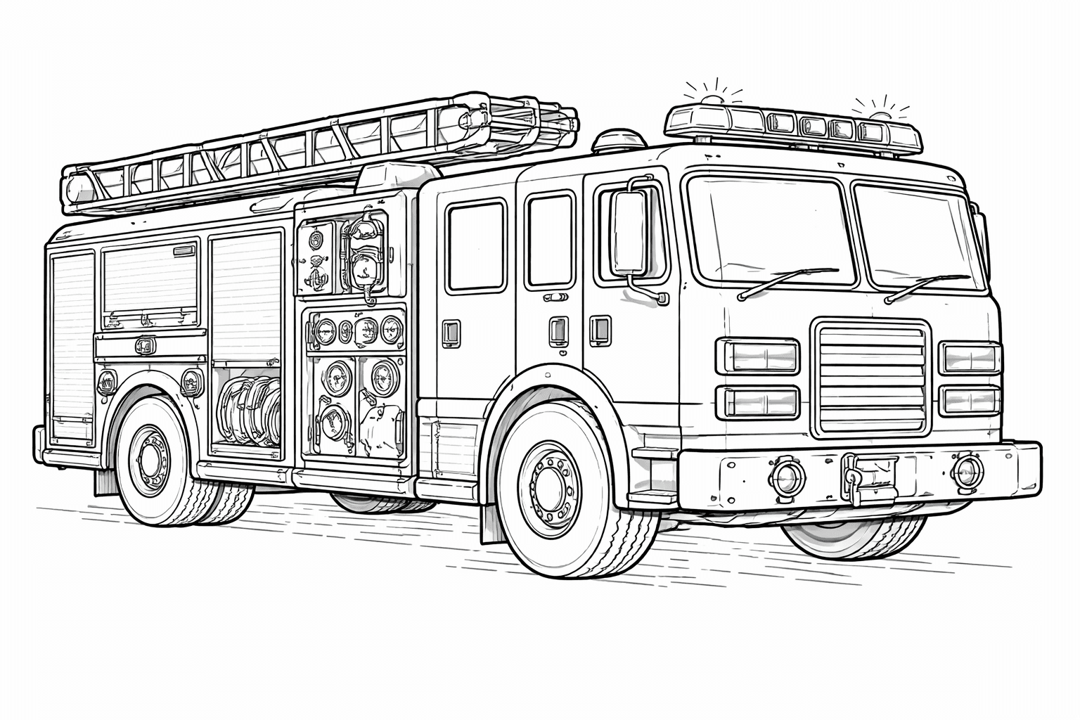 Caminhão dos bombeiros para colorir