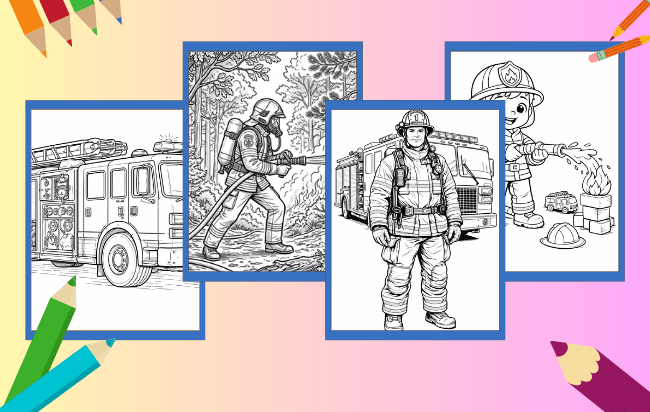 Bombeiro Para Colorir
