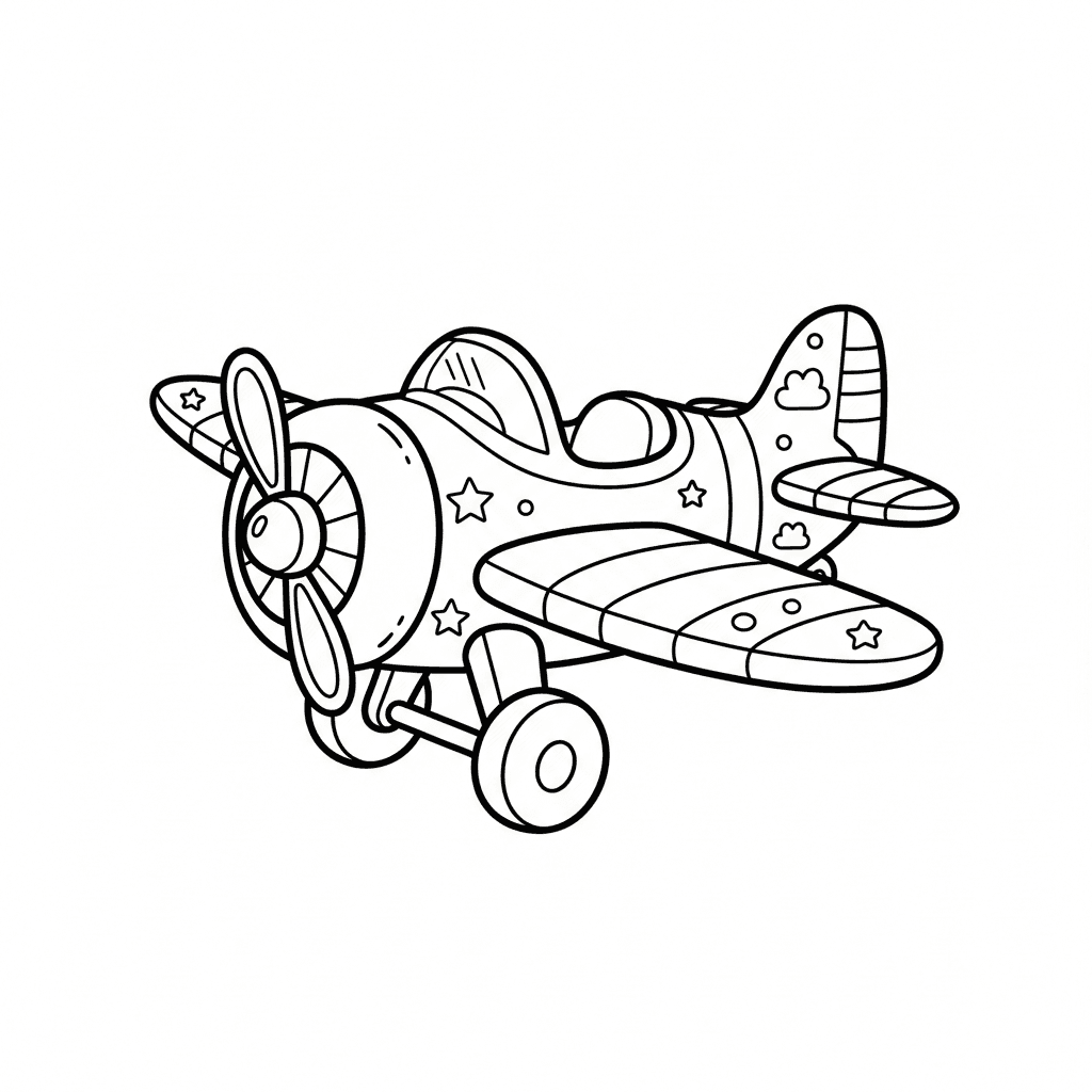 Avião de brinquedo para colorir