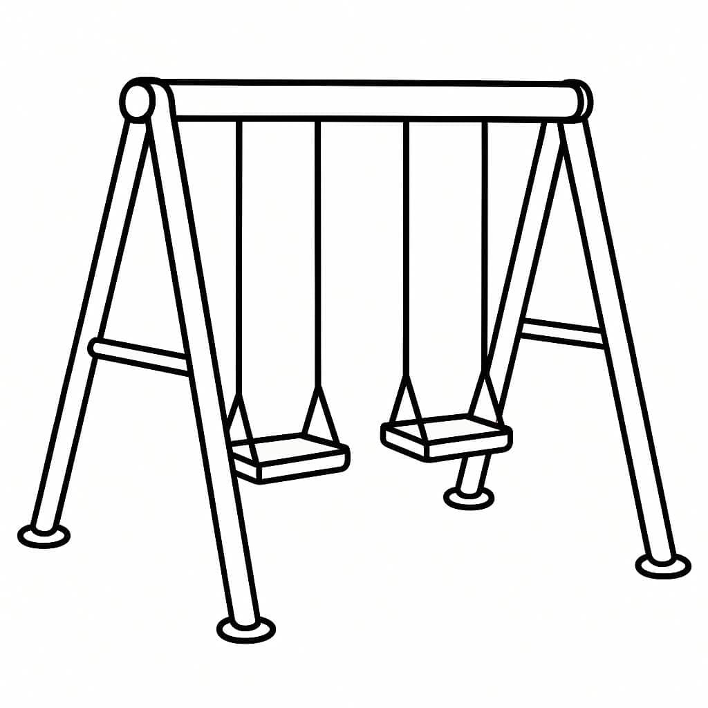 Balanço de playground para colorir