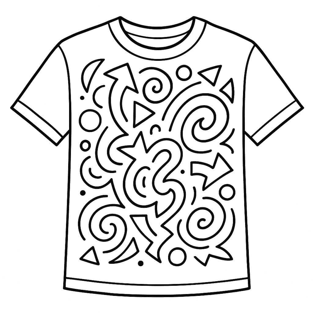 Camiseta abstrata para colorir