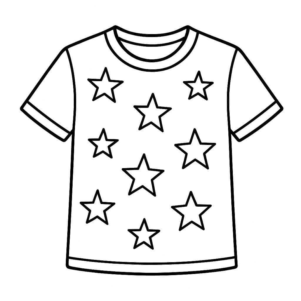 Camiseta com estrelas para colorir