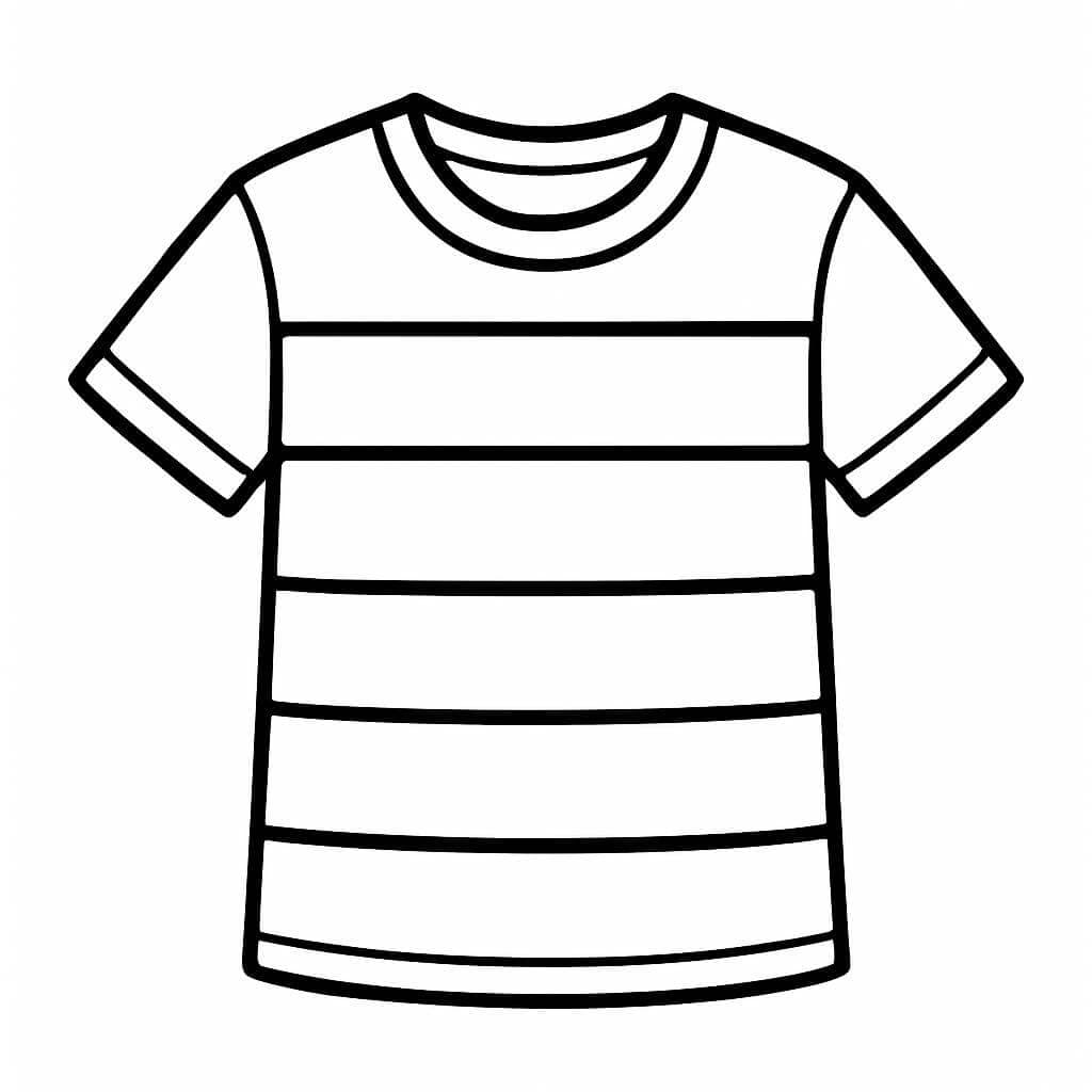 Camiseta listrada para colorir