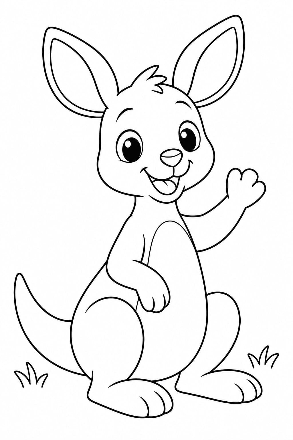 Canguru fofo para colorir