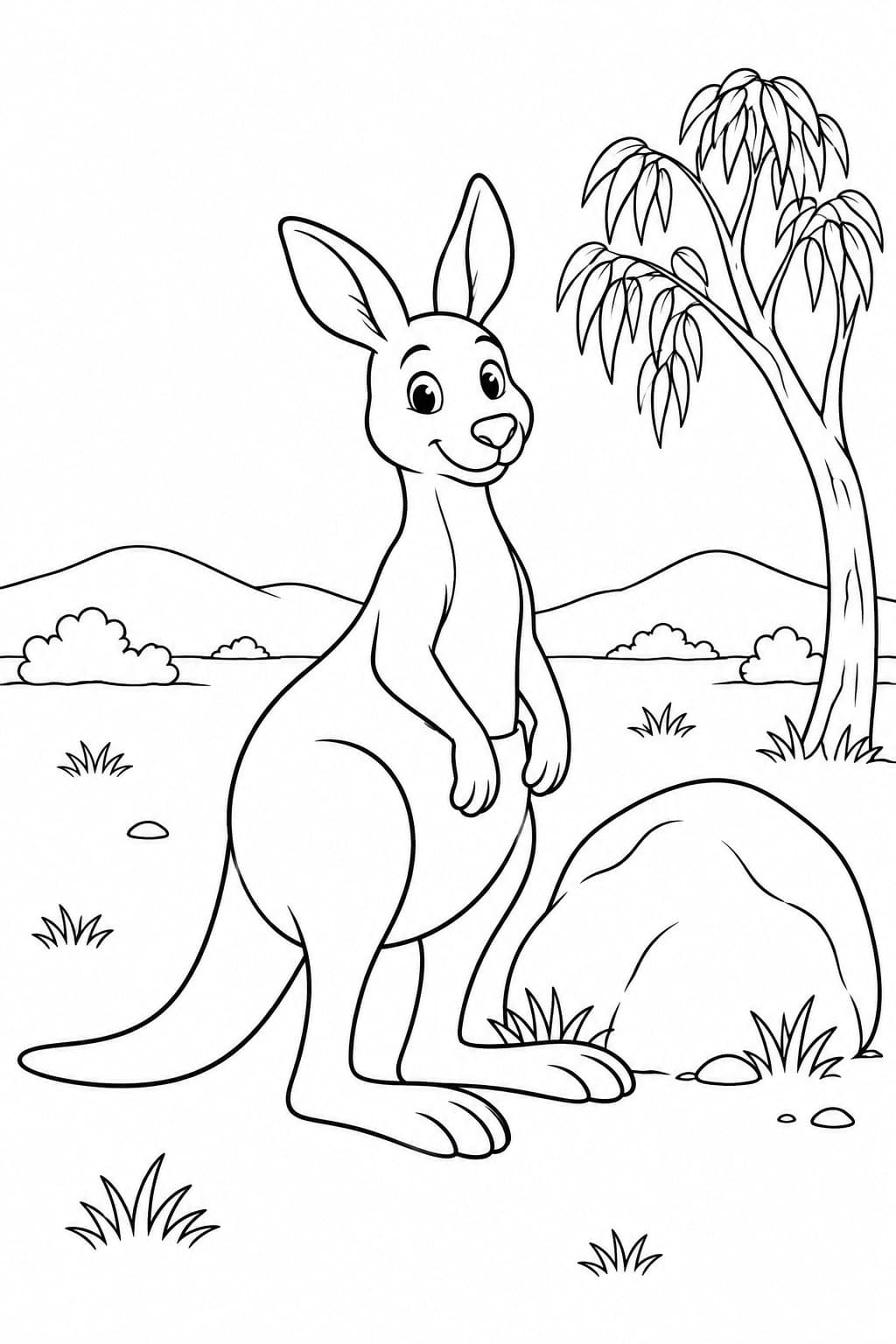 Canguru no outback para colorir