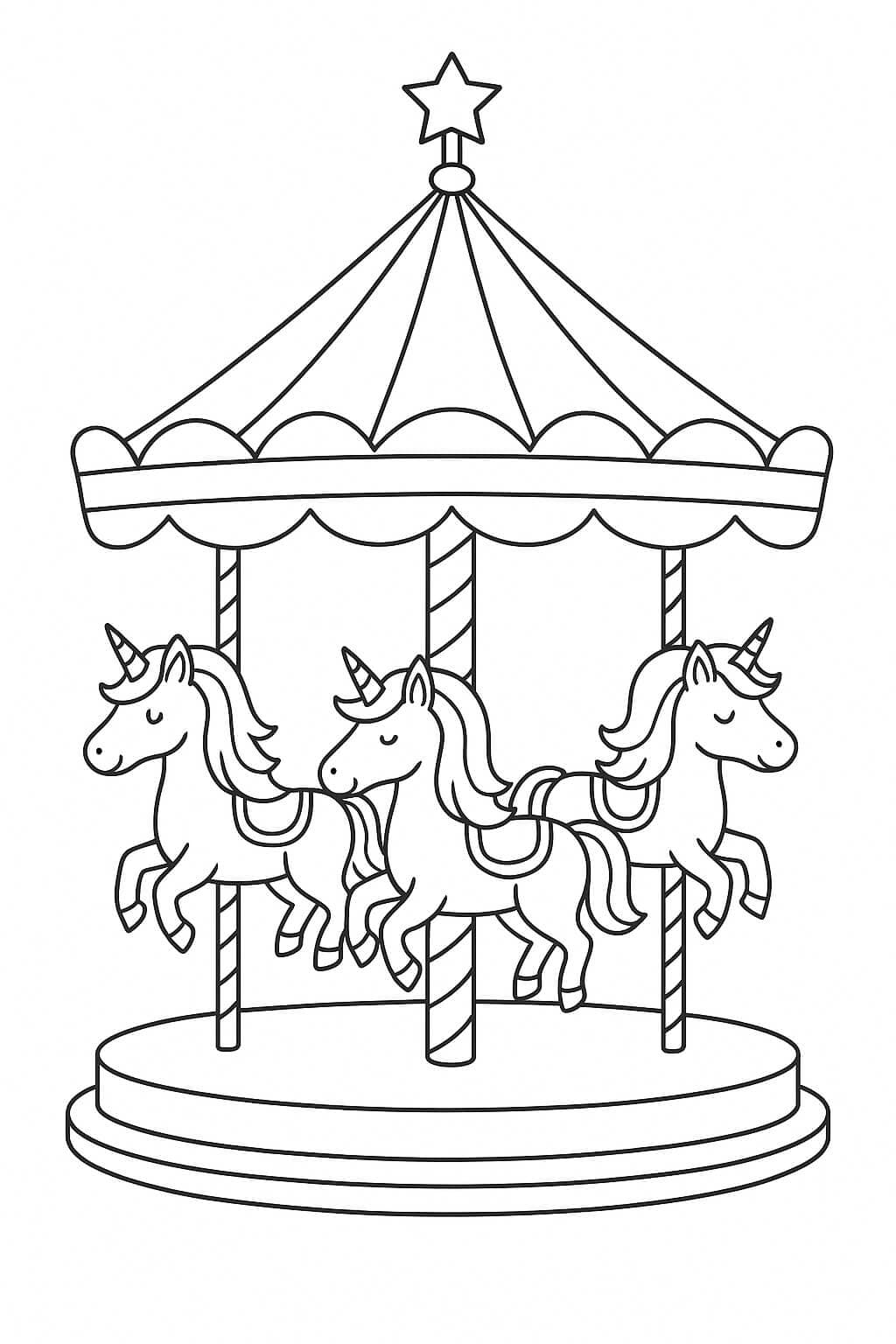 Carrossel de fantasia para colorir