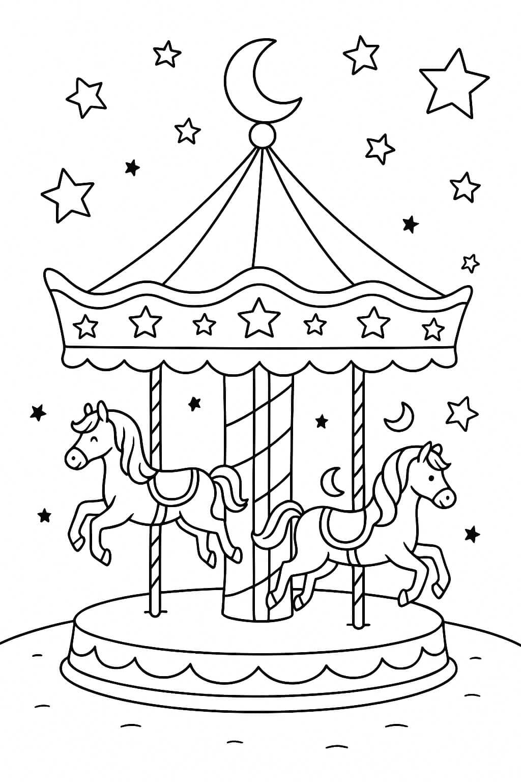 Carrossel mágico para colorir