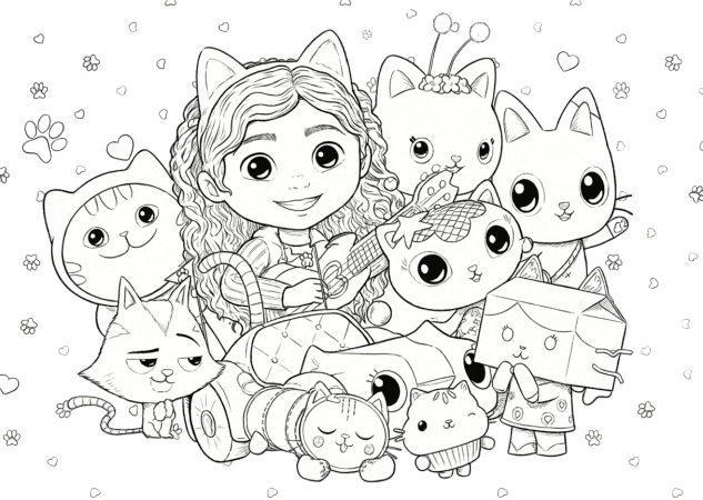 Gabby e seus amigos para colorir