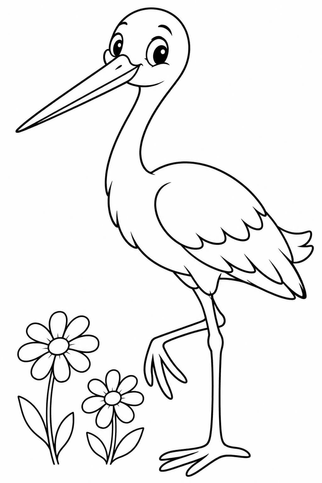 Cegonha para colorir