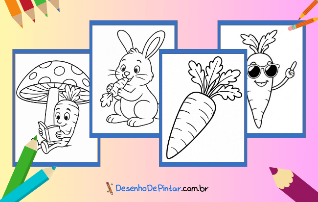 Desenhos de Cenoura para colorir