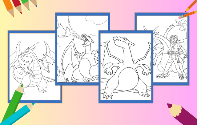 Desenhos de Charizard para colorir