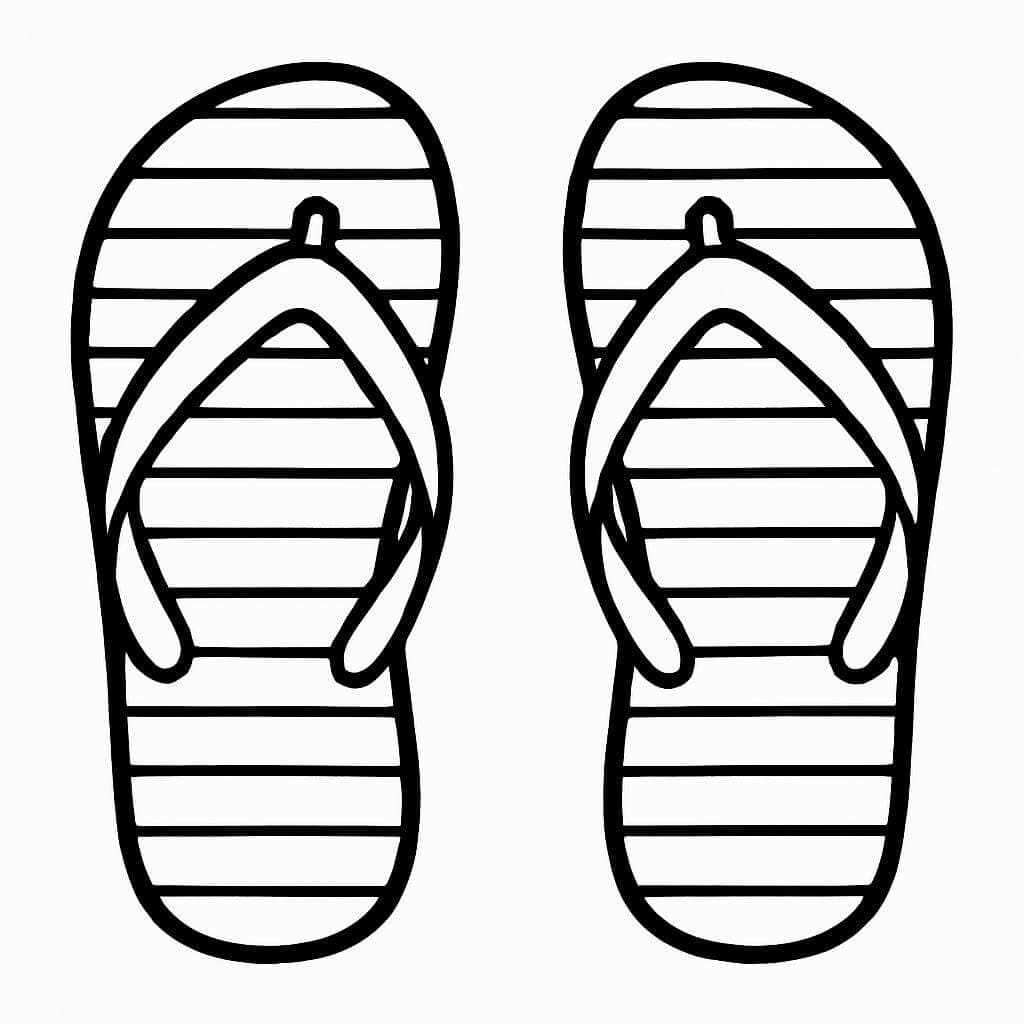 Chinelo com listras para colorir