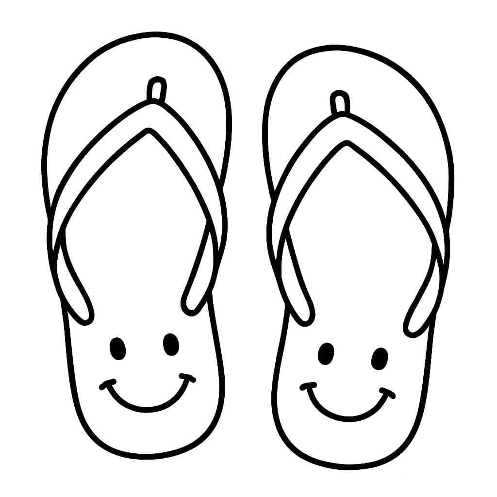 Chinelo divertido para colorir