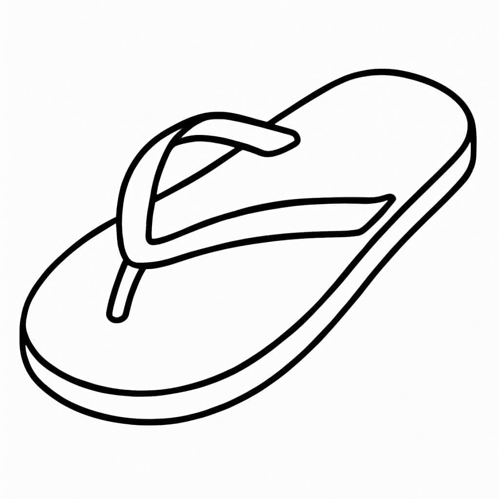 Chinelo simples para colorir